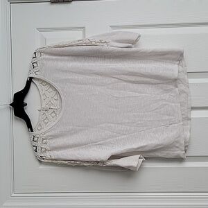 Charming Charlie Women's Lace Shoulder Top